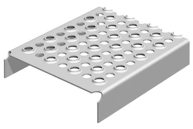 perfo trede S36 zonder kopplaat met zink uitloop gaten