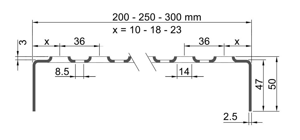 perfo trede s36 doorsnede roosters