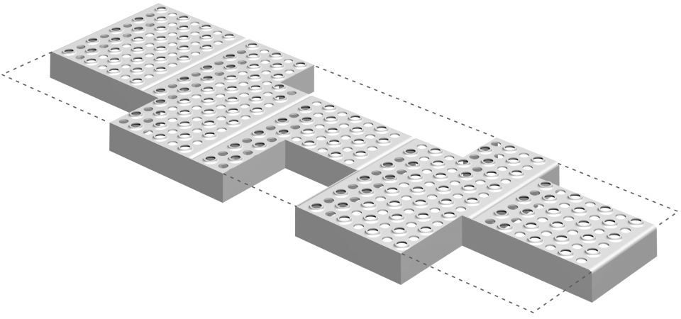 Perfo trede S36 bruto bordesoppervlak