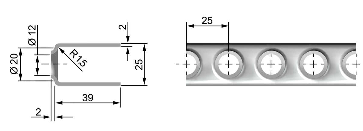 perfo kooiladder profiel 25