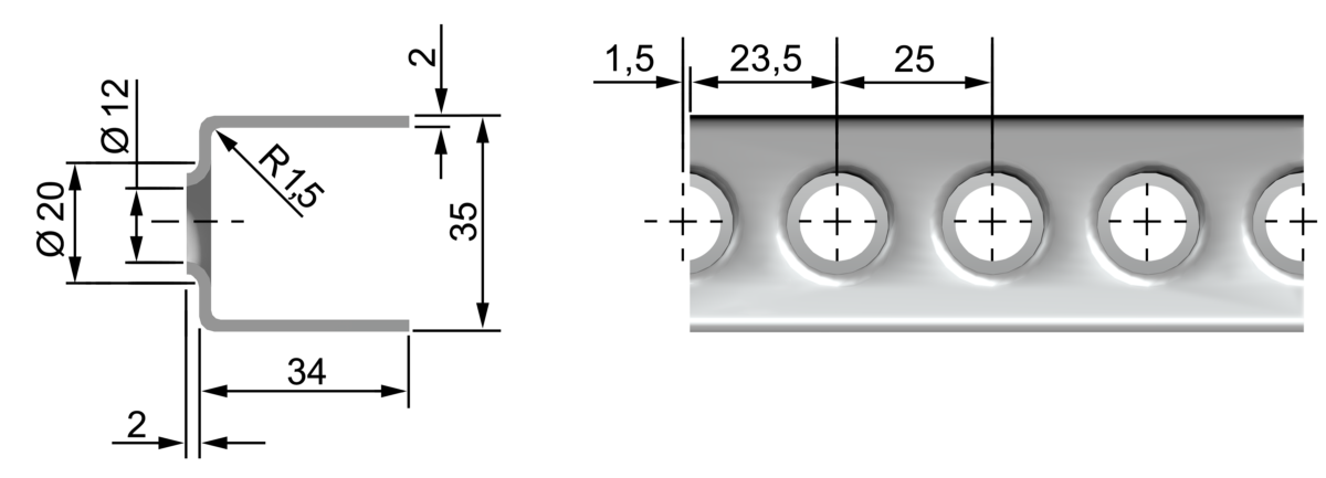 perfo kooiladder profiel 35